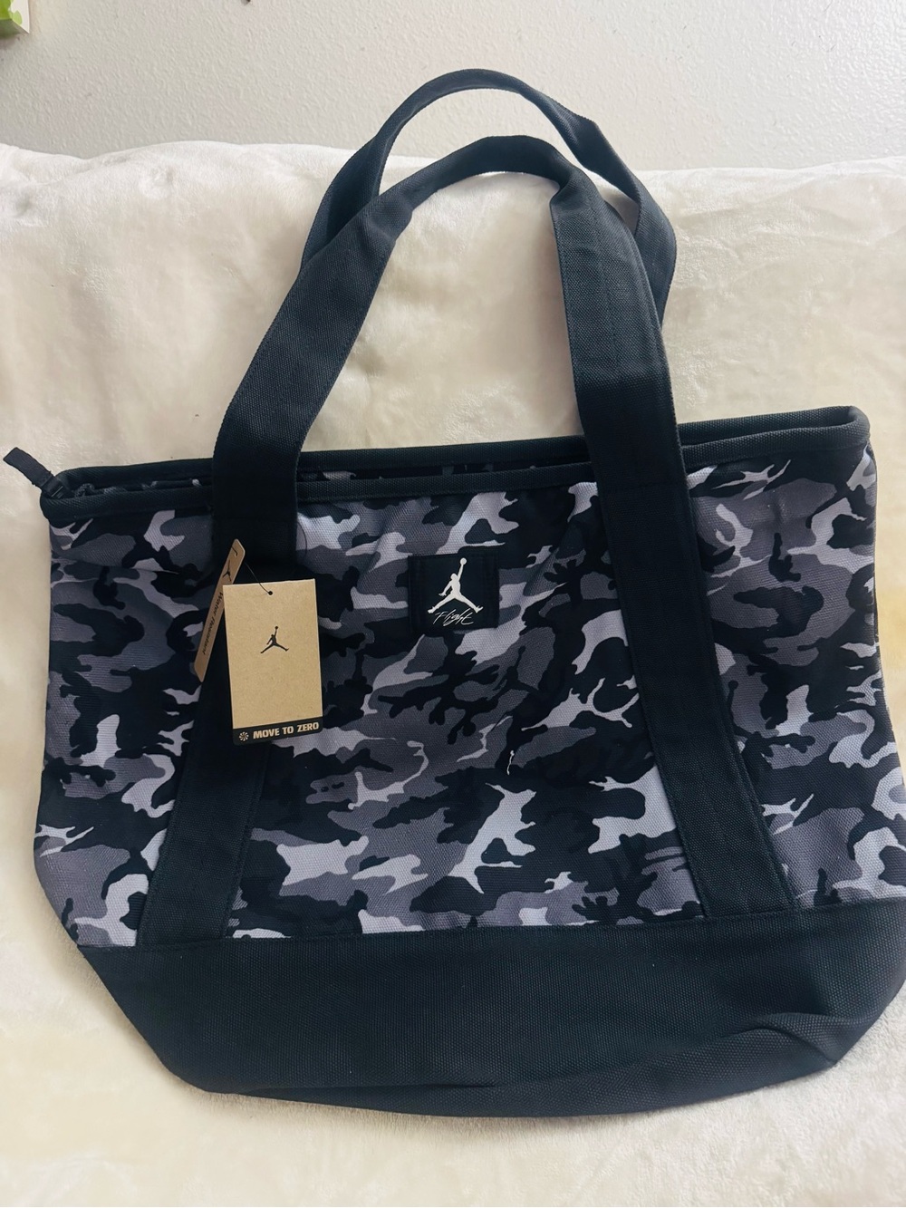 Jordan Black & Gray Camo Duffel Tote